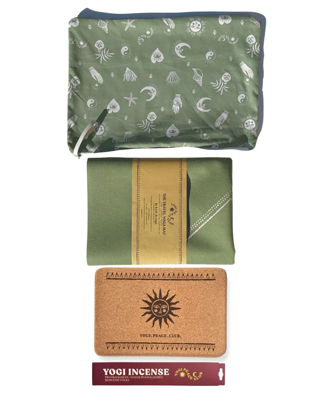 1 mm Travel Yoga Mat   Block Pack - Sage