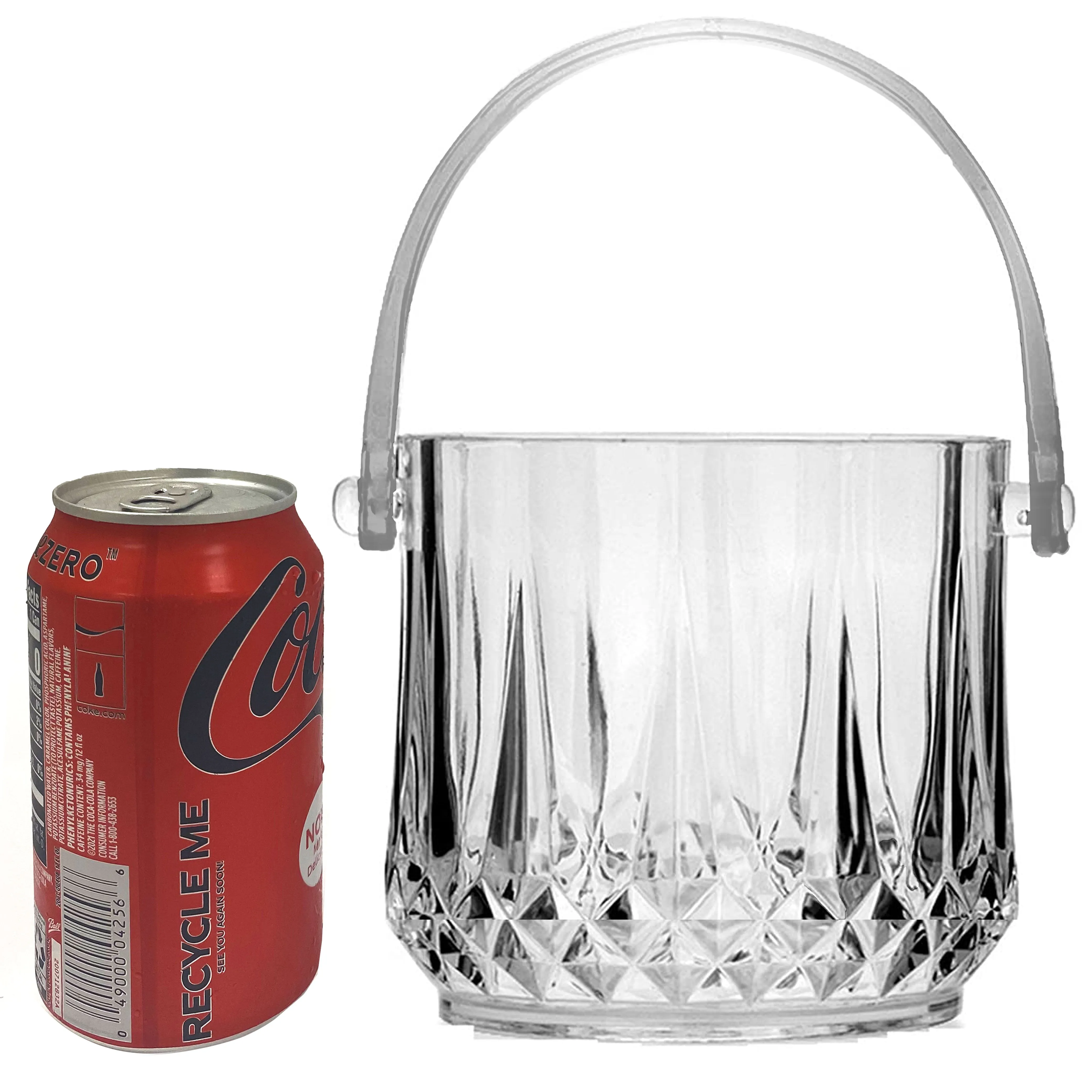 2 Ice Bucket Server Clear Crystal Bowl Cooler Plastic Wine Chiller BPA Free 40oz