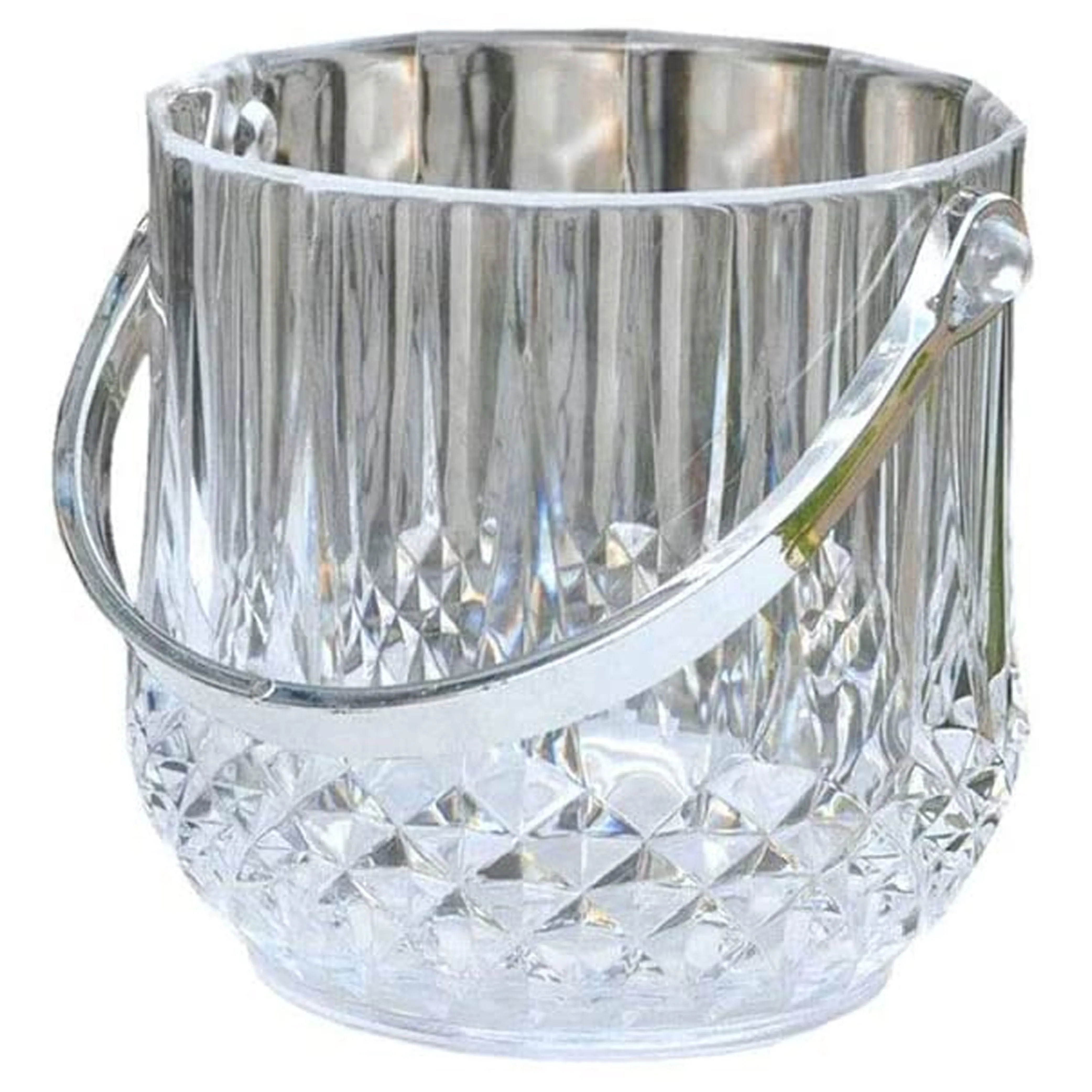 2 Ice Bucket Server Clear Crystal Bowl Cooler Plastic Wine Chiller BPA Free 40oz