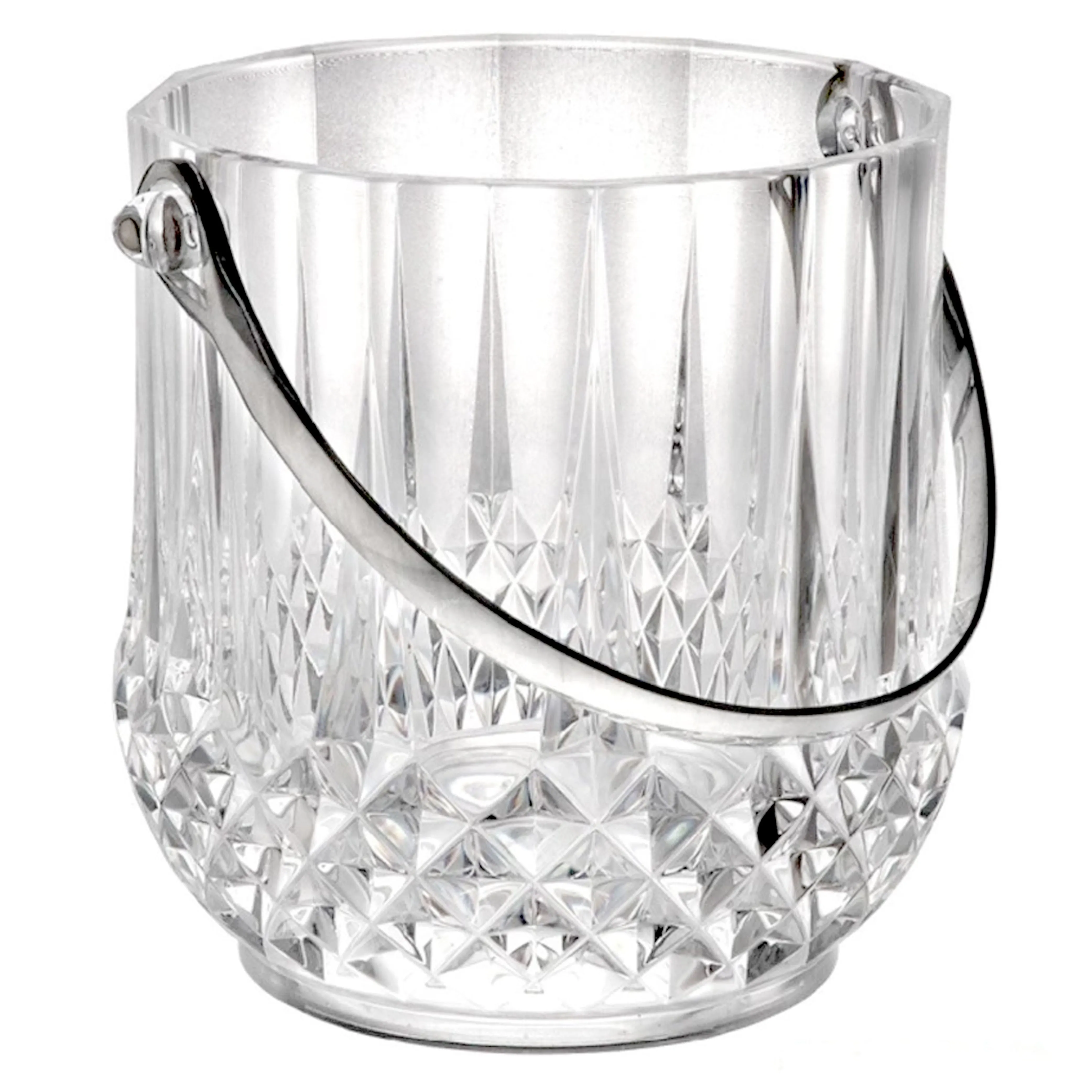 2 Ice Bucket Server Clear Crystal Bowl Cooler Plastic Wine Chiller BPA Free 40oz