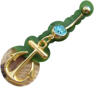2Pcs Anchor Belly Button Ring - Anchor Navel Ring - Beach Jewelry - Navy Jewelry