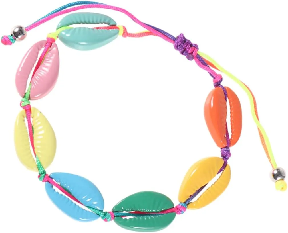 2pcs Beach Themed Jewelry for Women Sea Shell Bracelets Woven Hand Jewelry