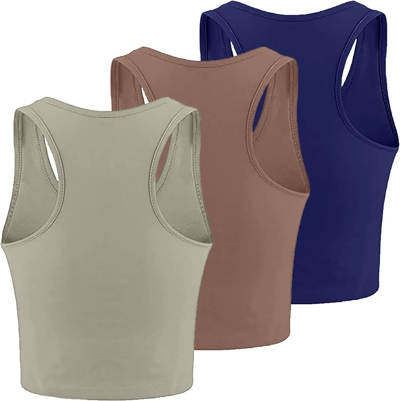 3 Pack Summer Tank Tops for Women U Neck Ribbed Sleeveless Camisole Shirts Racerback Crop Tops Going Out Clothes 2025