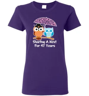 47 Years Wedding Anniversary Gifts Valentine's Day Women Tee