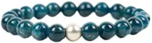AAA   Rare Quality Blue Apatite Bracelet, Natural Dark Blue Beads, Handmade Gemstone Jewelry, Gemstone Bracelet, Handmade Jewelry, Gemstone Jewelry 8mm Code- WAR1226