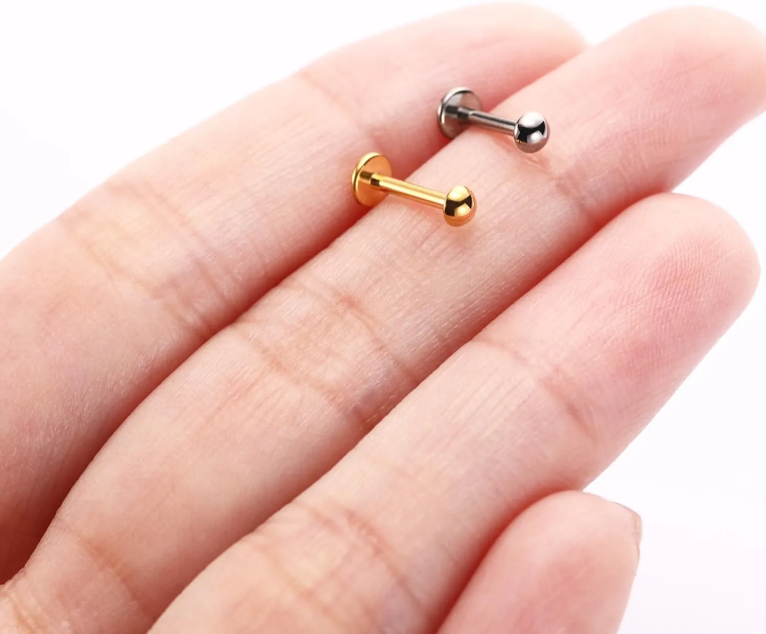 AROWRO G23 Titanium Labret Studs 16g Labret Jewelry Lip Piercing Jewelry Internally Threaded Monroe Jewelry Tragus Earrings 16g Helix Stud Cartilage Piercing