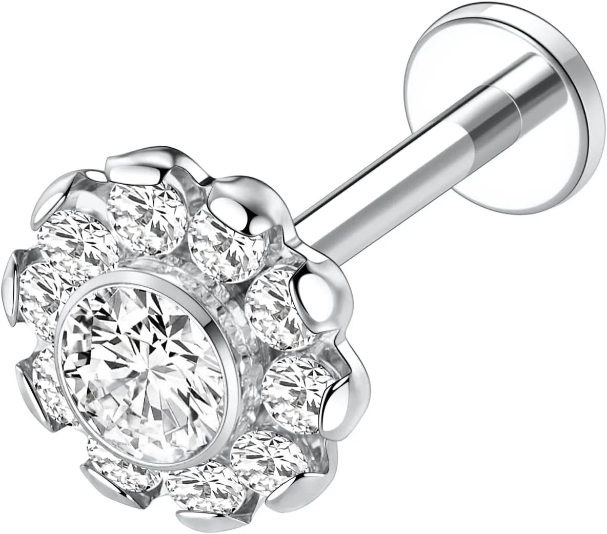 AROWRO G23 Titanium Labret Studs 16g Labret Jewelry Lip Piercing Jewelry Internally Threaded Monroe Jewelry Tragus Earrings 16g Helix Stud Cartilage Piercing