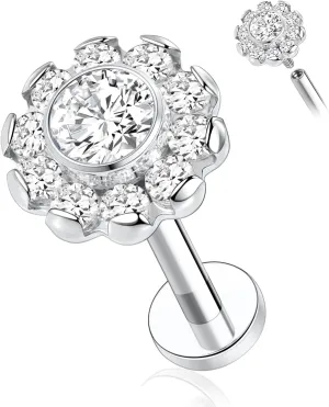 AROWRO G23 Titanium Labret Studs 16g Labret Jewelry Lip Piercing Jewelry Internally Threaded Monroe Jewelry Tragus Earrings 16g Helix Stud Cartilage Piercing