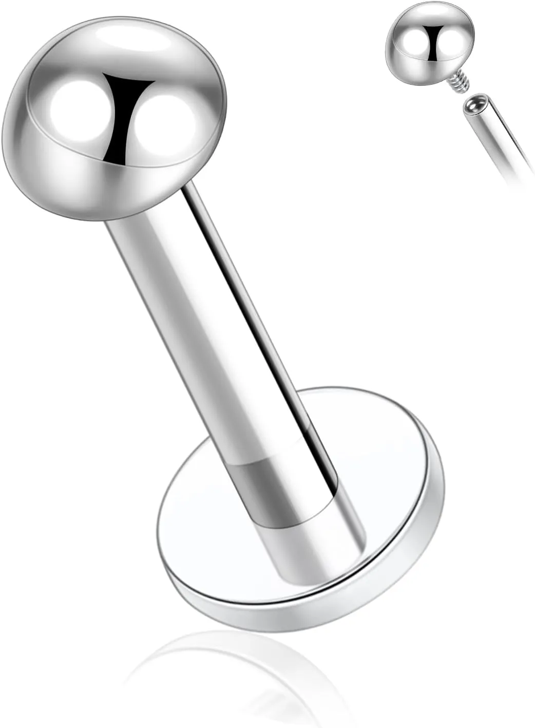 AROWRO G23 Titanium Labret Studs 16g Labret Jewelry Lip Piercing Jewelry Internally Threaded Monroe Jewelry Tragus Earrings 16g Helix Stud Cartilage Piercing