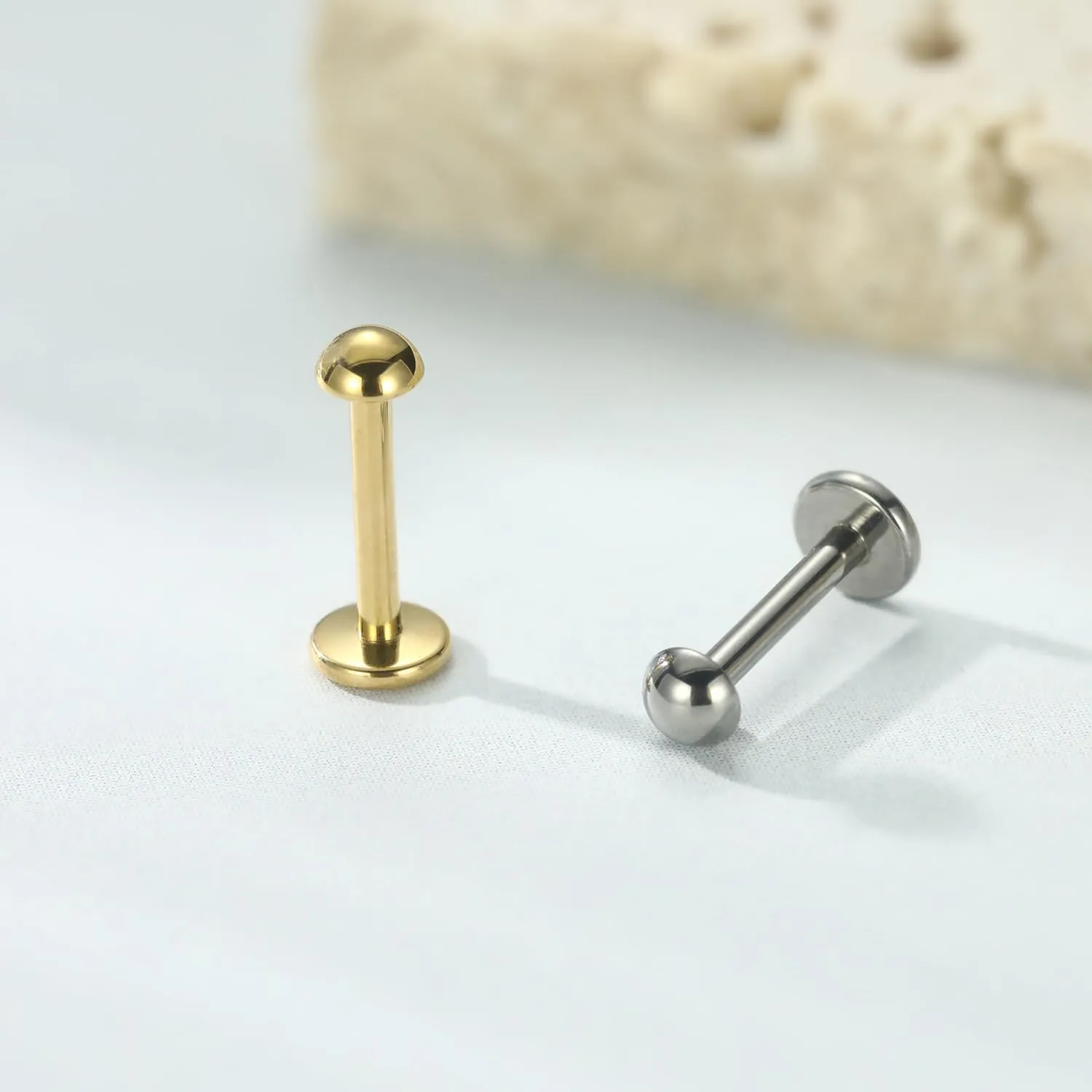 AROWRO G23 Titanium Labret Studs 16g Labret Jewelry Lip Piercing Jewelry Internally Threaded Monroe Jewelry Tragus Earrings 16g Helix Stud Cartilage Piercing