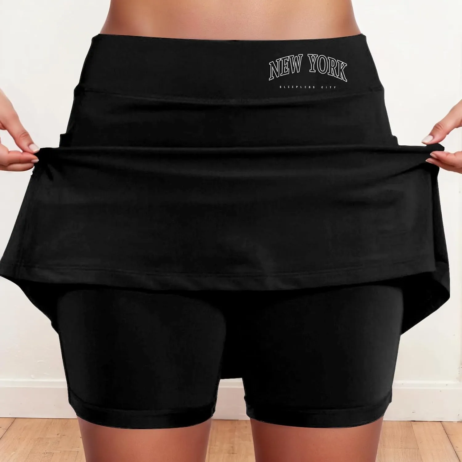 Athletic Skirts Women with Shorts Casual Tummy Control Tennis Skorts with Pockets New York Yoga Workout Summer Clothes