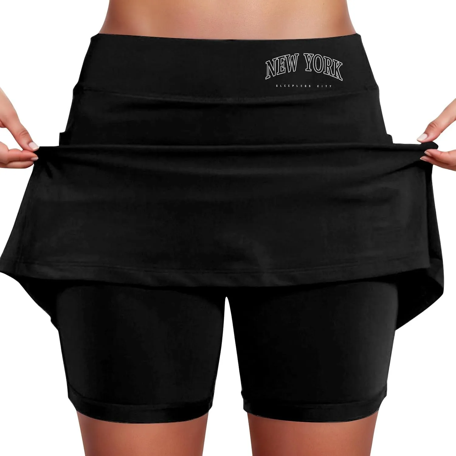 Athletic Skirts Women with Shorts Casual Tummy Control Tennis Skorts with Pockets New York Yoga Workout Summer Clothes