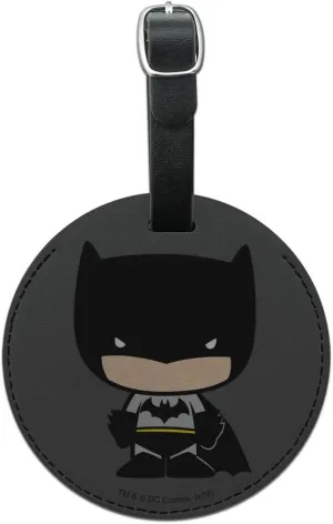 Batman Cute Chibi Character Round Leather Luggage Card Suitcase Carry-On ID Tag