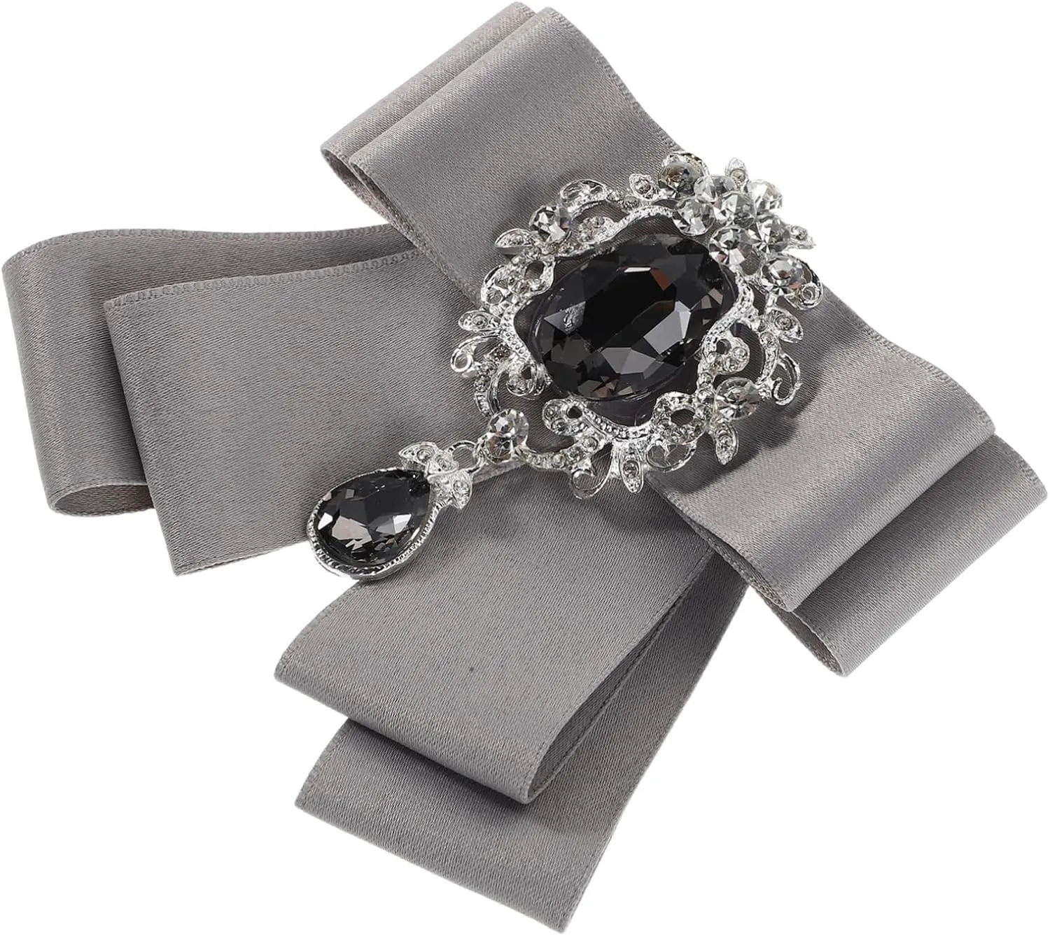 BESTYASH Grey Polyester Cotton Jewelry Wedding Party Accessories Clothes Jewelry Tie Corsage Alloy