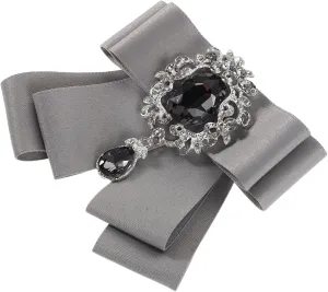 BESTYASH Grey Polyester Cotton Jewelry Wedding Party Accessories Clothes Jewelry Tie Corsage Alloy