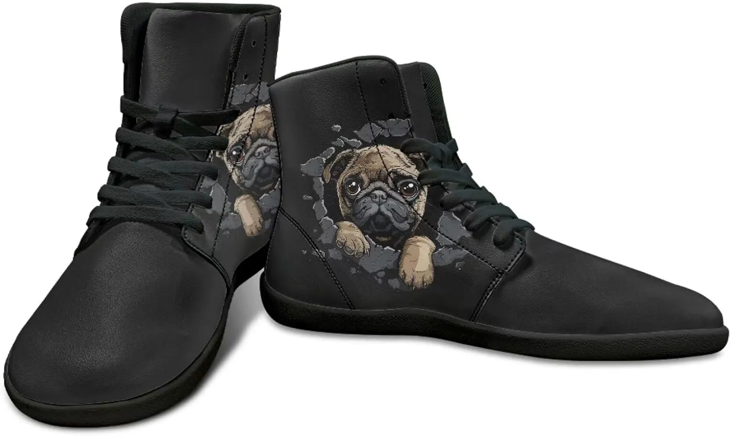 Binienty Barefoot Shoes Men Wide Toe Box High Top PU Minimalist Zero Drop Sneakers Outdoor Footwear