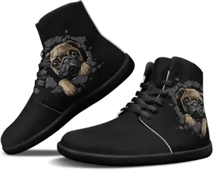 Binienty Barefoot Shoes Men Wide Toe Box High Top PU Minimalist Zero Drop Sneakers Outdoor Footwear