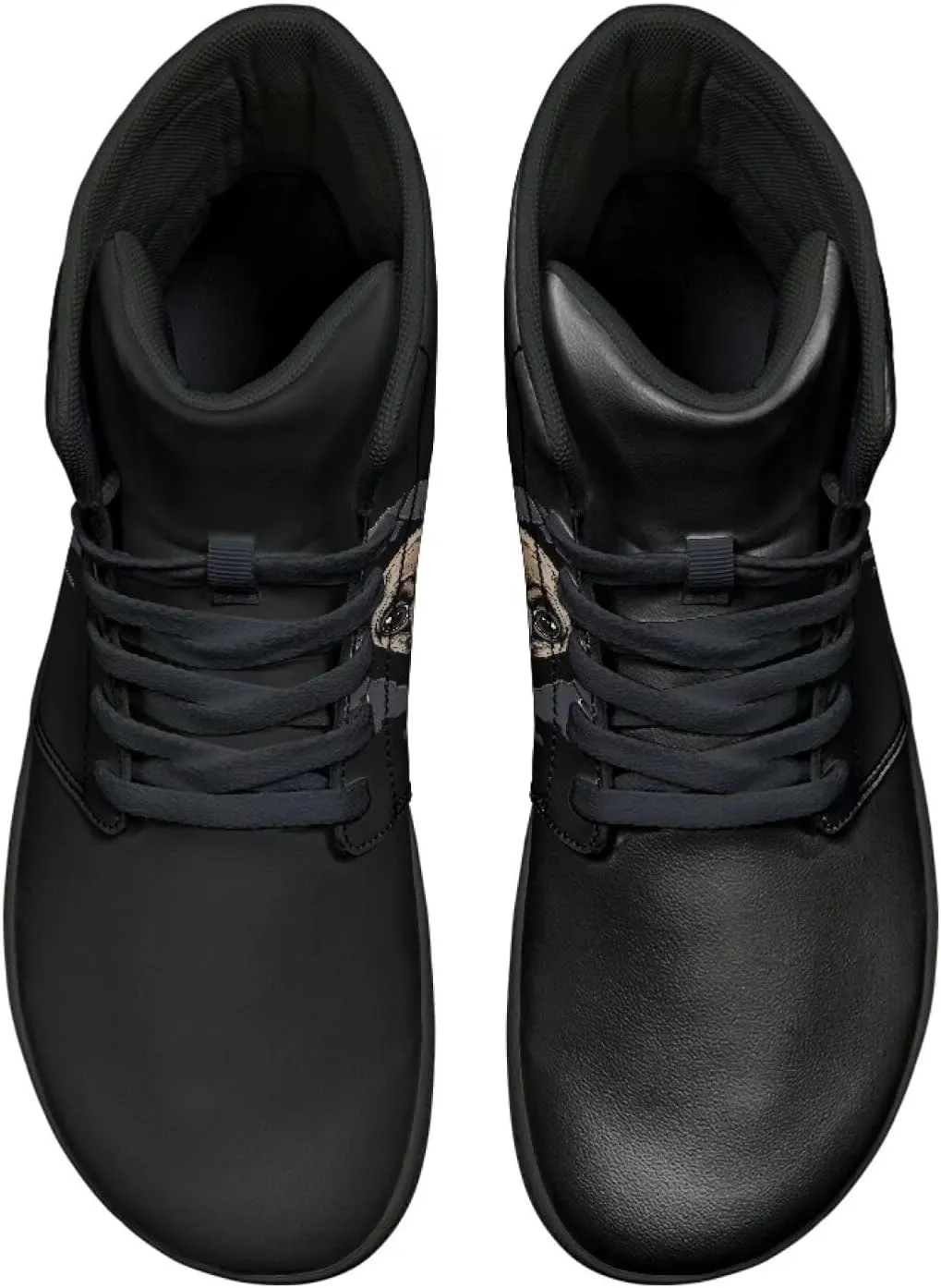 Binienty Barefoot Shoes Men Wide Toe Box High Top PU Minimalist Zero Drop Sneakers Outdoor Footwear