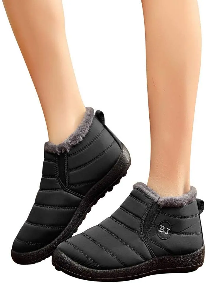 Black Snow Boots for Women Waterproof Women's Composite Toe Waterproof Work Boots Woman Winter Boots Wide Outdoor Boots Women 9.5 Womens Winter Ankle Boot