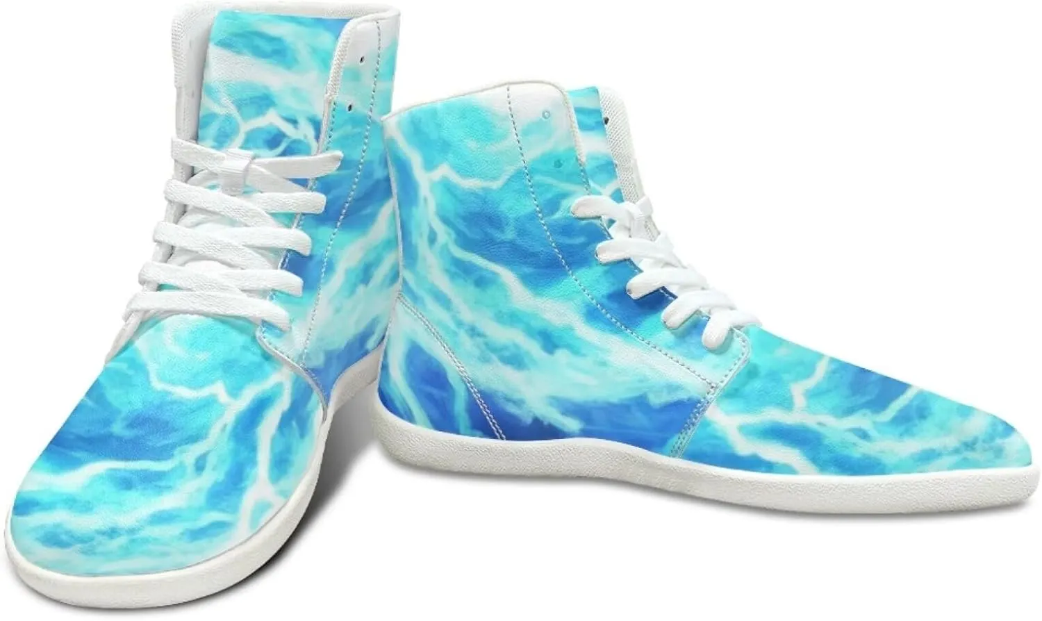 Blitz Flame Print Mens High Top Sneakers Womens Lightweight Wide Toe Barefoot Shoes Anti Slip Zero Drop Walking Shoes Sports Sneakers