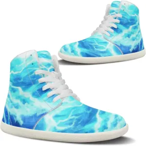 Blitz Flame Print Mens High Top Sneakers Womens Lightweight Wide Toe Barefoot Shoes Anti Slip Zero Drop Walking Shoes Sports Sneakers