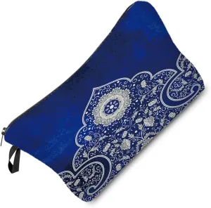 Blue White Porcelain Cosmetic Bag Cute Small Organizer Zipper Pouch Blue Ethnic Pattern Cosmetic Bag Present for Women Friends