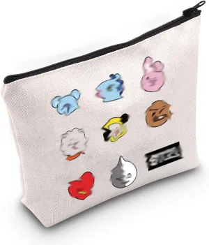BLUPARK K-pop Characters Makeup Bag K-pop Team Gift for Fans Singer Fan Gift Army Inspired Zipper Pouch Bag (BT bag)