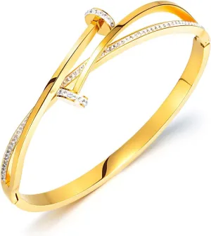 Bracelet Jewelry,Fashion and Versatile,Diamond-encrusted Titanium Steel Bracelet, Women's Jewelry