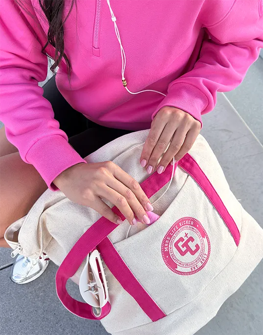 Canvas Tote Bag in Petal Pink