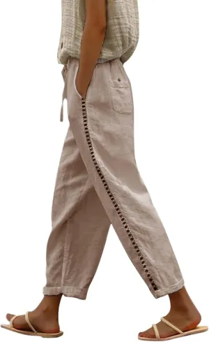 Capris Pants for Women Pants Drawstring Capri Pants with Pockets Wide Leg Cropped Pants for Women Capris Pants for