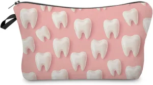 Cartoon Teeth Makeup Bag Cute Small Organizer Zipper Pouch Cartoon Teeth Cosmetic Bag Birthday Present for Women Friends -4