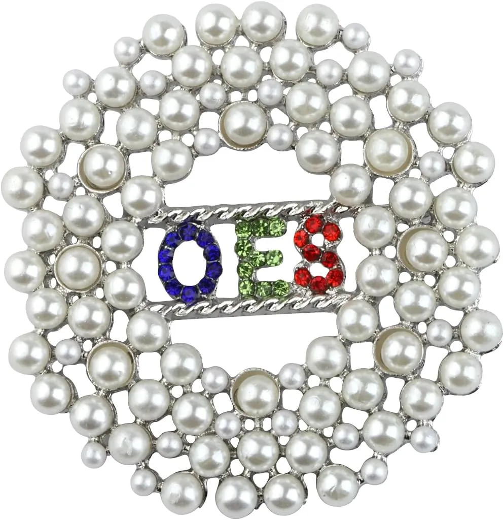 CENWA Sorority Gifts OES Jewelry OES Pearl Beads Brooch Pin OES Sorority Jewelry