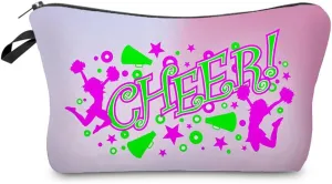 Cheer Squad Makeup Bag Cute Small Organizer Bag Travel Toiletry Zipper Pouch Cheer Cosmetic Bag Present for Cheerleaders Cheerleading Coach Teammates Women