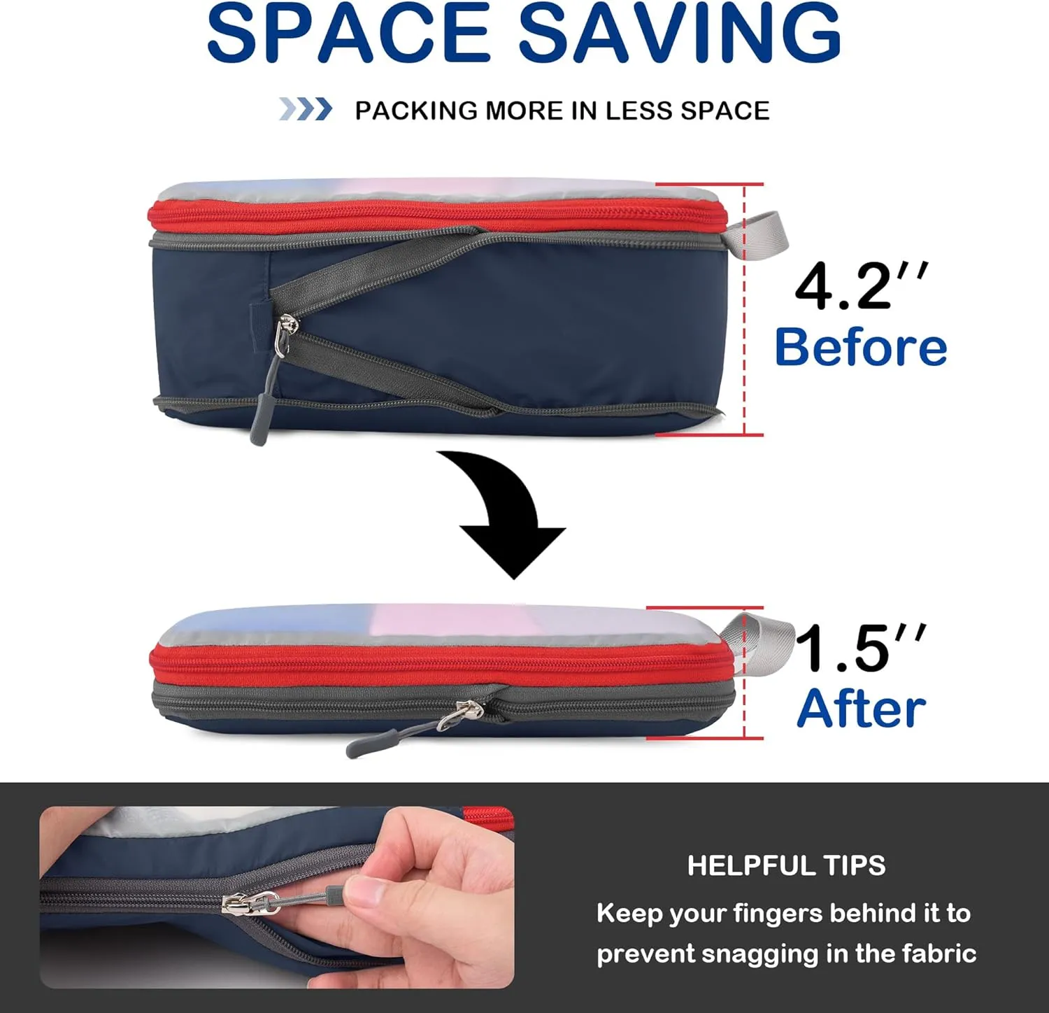 Cipway Mesh Compression Packing Cubes, Ultralight See Through Luggage Organizer Bags, Travel Essentials for Carry on Suitcase3 Pcs,Blue