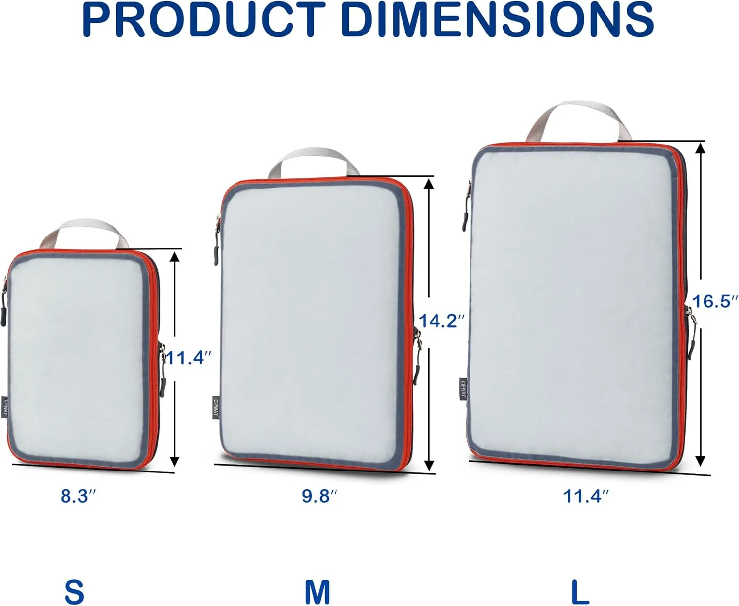 Cipway Mesh Compression Packing Cubes, Ultralight See Through Luggage Organizer Bags, Travel Essentials for Carry on Suitcase3 Pcs,Blue