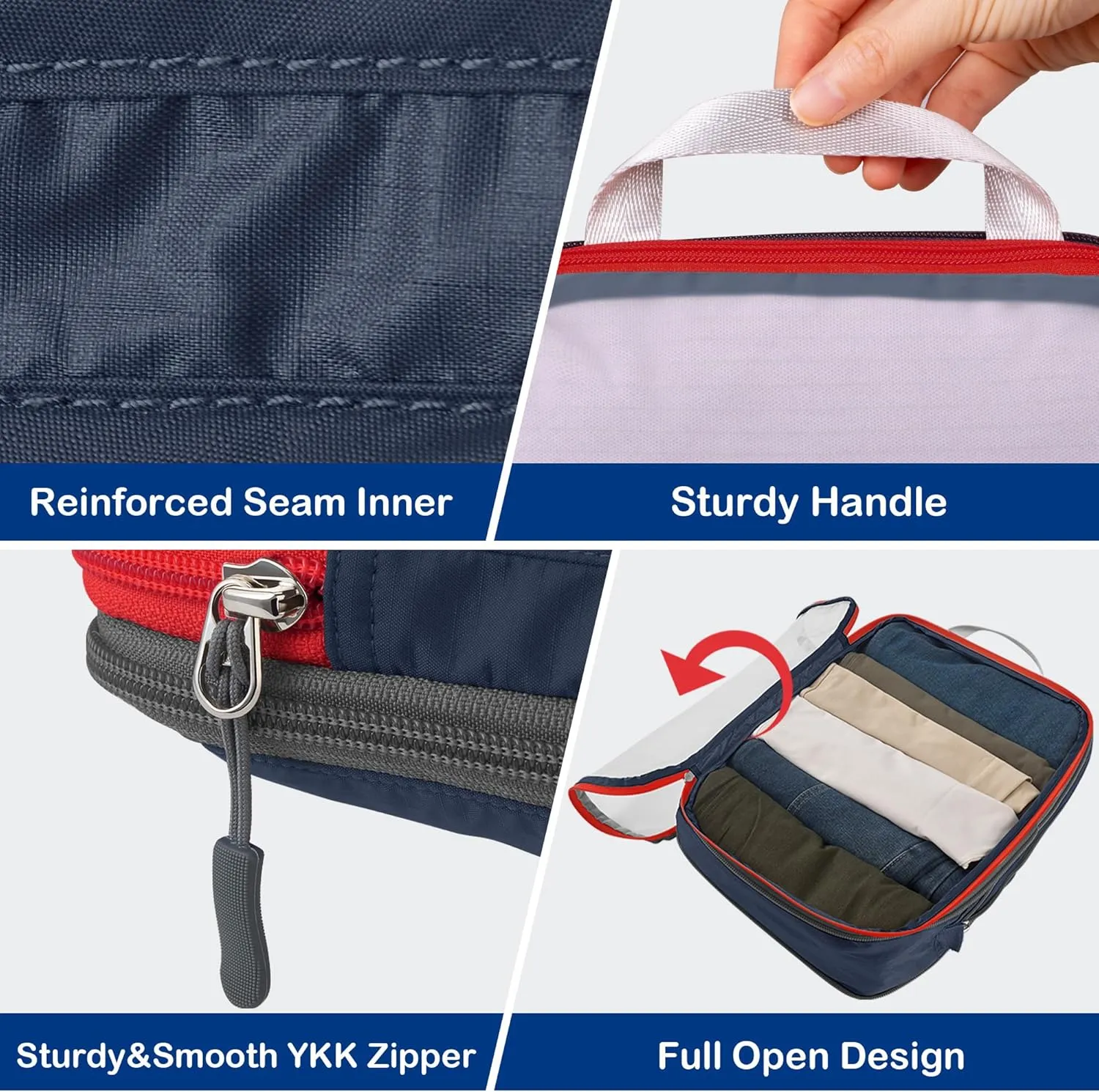 Cipway Mesh Compression Packing Cubes, Ultralight See Through Luggage Organizer Bags, Travel Essentials for Carry on Suitcase3 Pcs,Blue