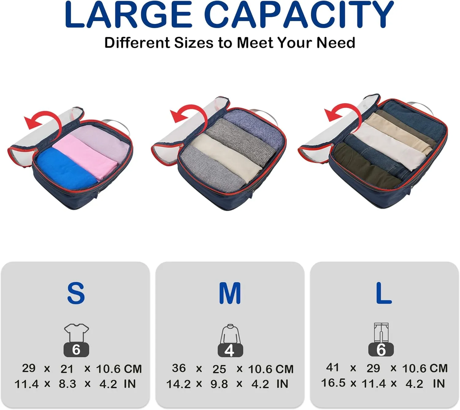 Cipway Mesh Compression Packing Cubes, Ultralight See Through Luggage Organizer Bags, Travel Essentials for Carry on Suitcase3 Pcs,Blue