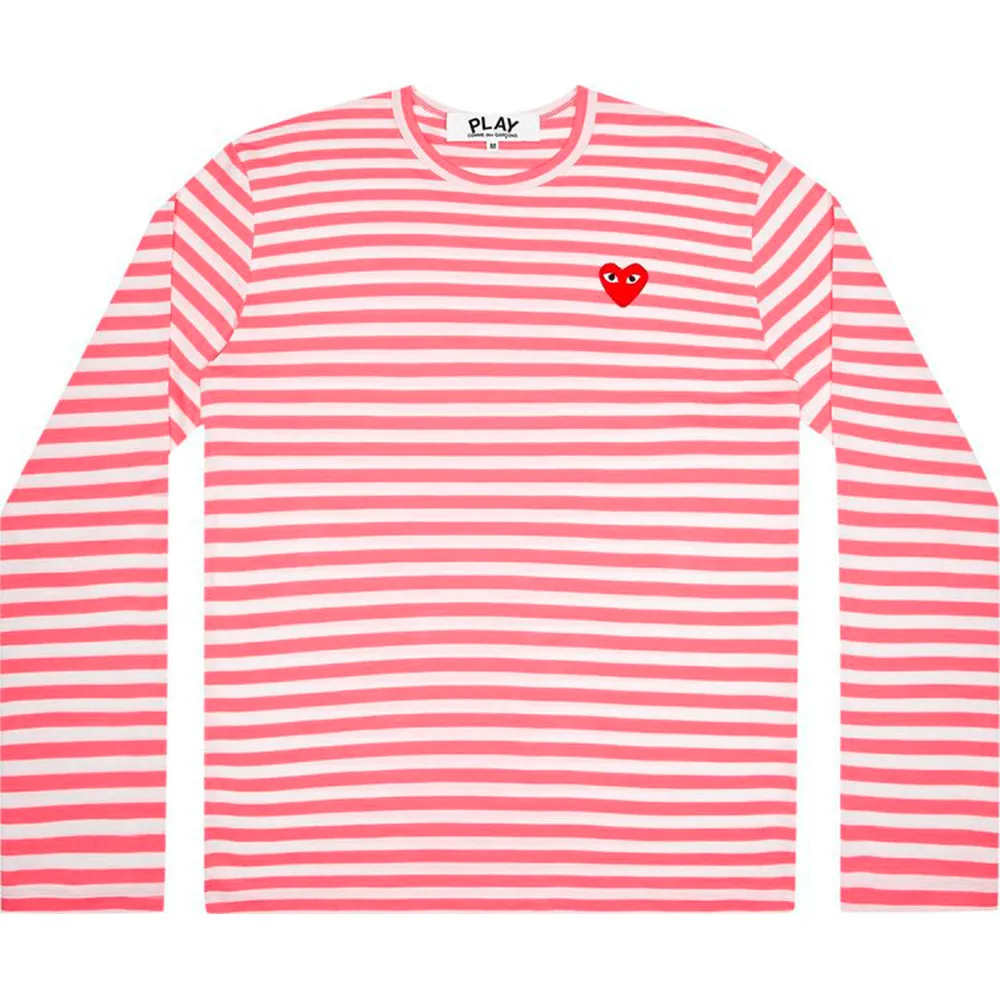 Comme des Garçons PLAY Pastelle Striped 'Pink' sweatshirt, pink