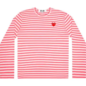 Comme des Garçons PLAY Pastelle Striped 'Pink' sweatshirt, pink