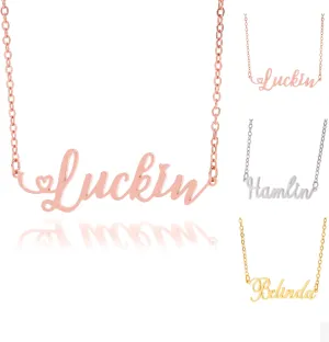 Custom Name Necklace, Plated Personalized Nameplate Jewelry, Stainless Steel Necklace, Pendant Jewelry Gift