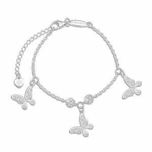 Dazzling CZ Butterfly Bracelet Sterling Silver