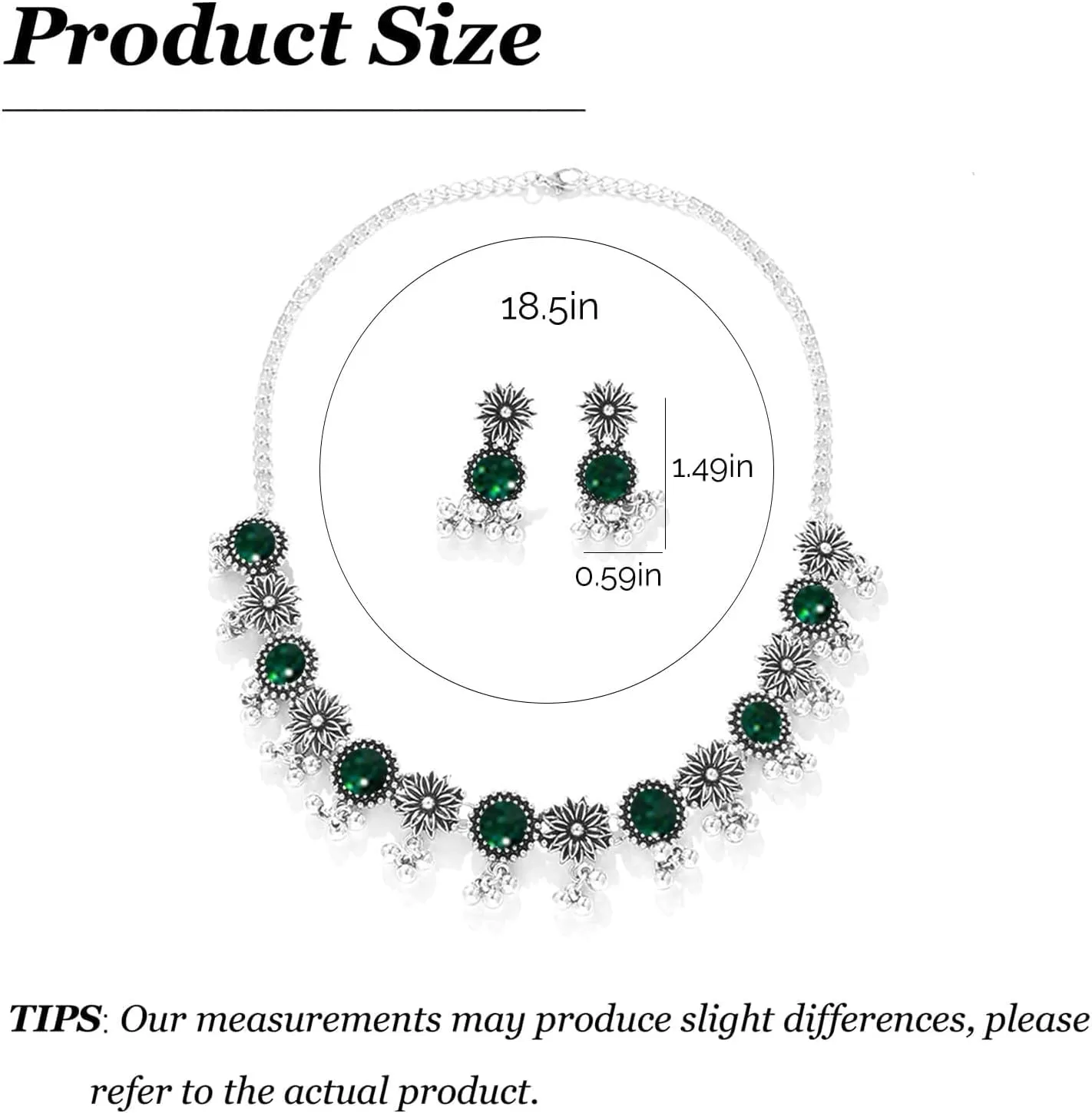 Dcfywl731 Indian Jewelry Sets for Women Bollywood Wedding Jewelry Necklace Set Oxidized Indian Choker Necklace with Maang Tikka Earrings Set Jewelry Gift