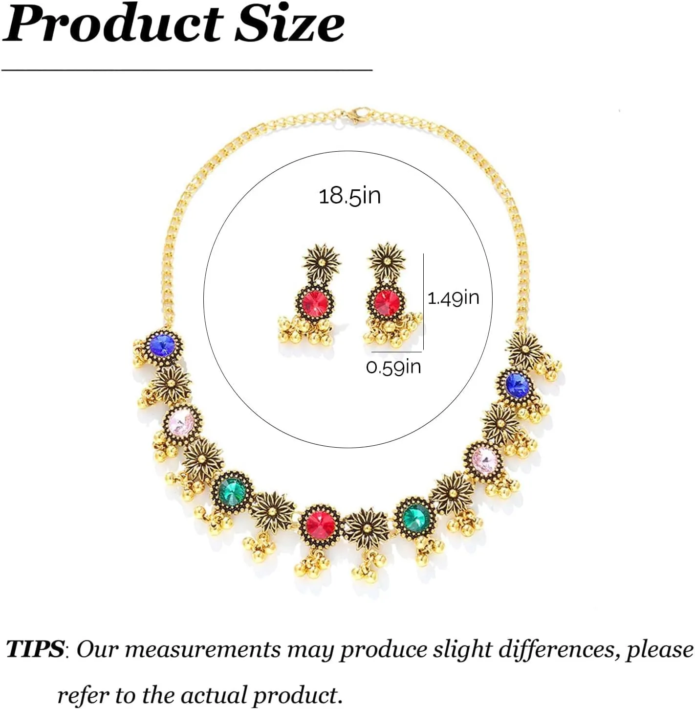 Dcfywl731 Indian Jewelry Sets for Women Bollywood Wedding Jewelry Necklace Set Oxidized Indian Choker Necklace with Maang Tikka Earrings Set Jewelry Gift