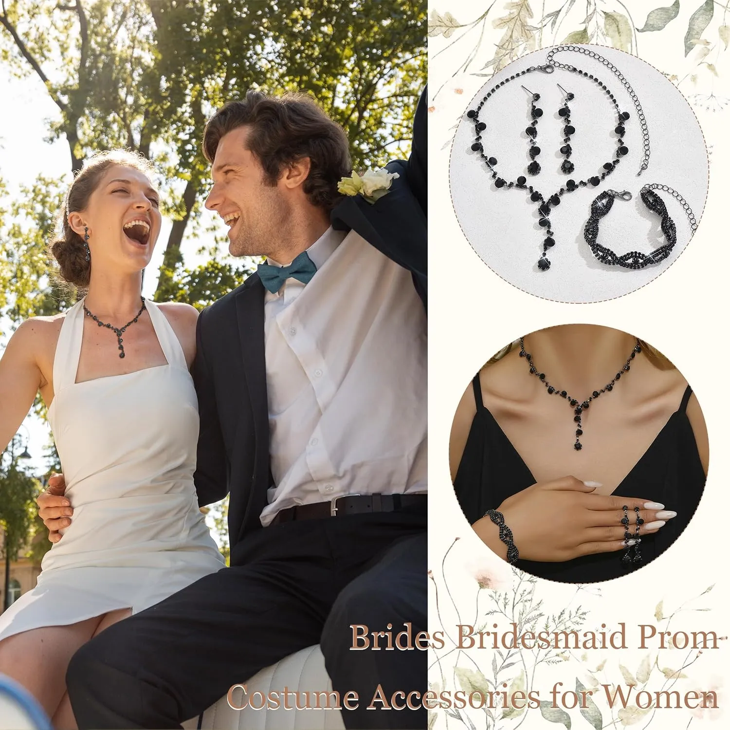 Dcfywl731 Silver Prom Jewelry Set Rhinestone Bridal Wedding Jewelry Sets for Brides Bridesmaid Formal Costume Jewelry Accessories for Wedding Prom Dresses 2025