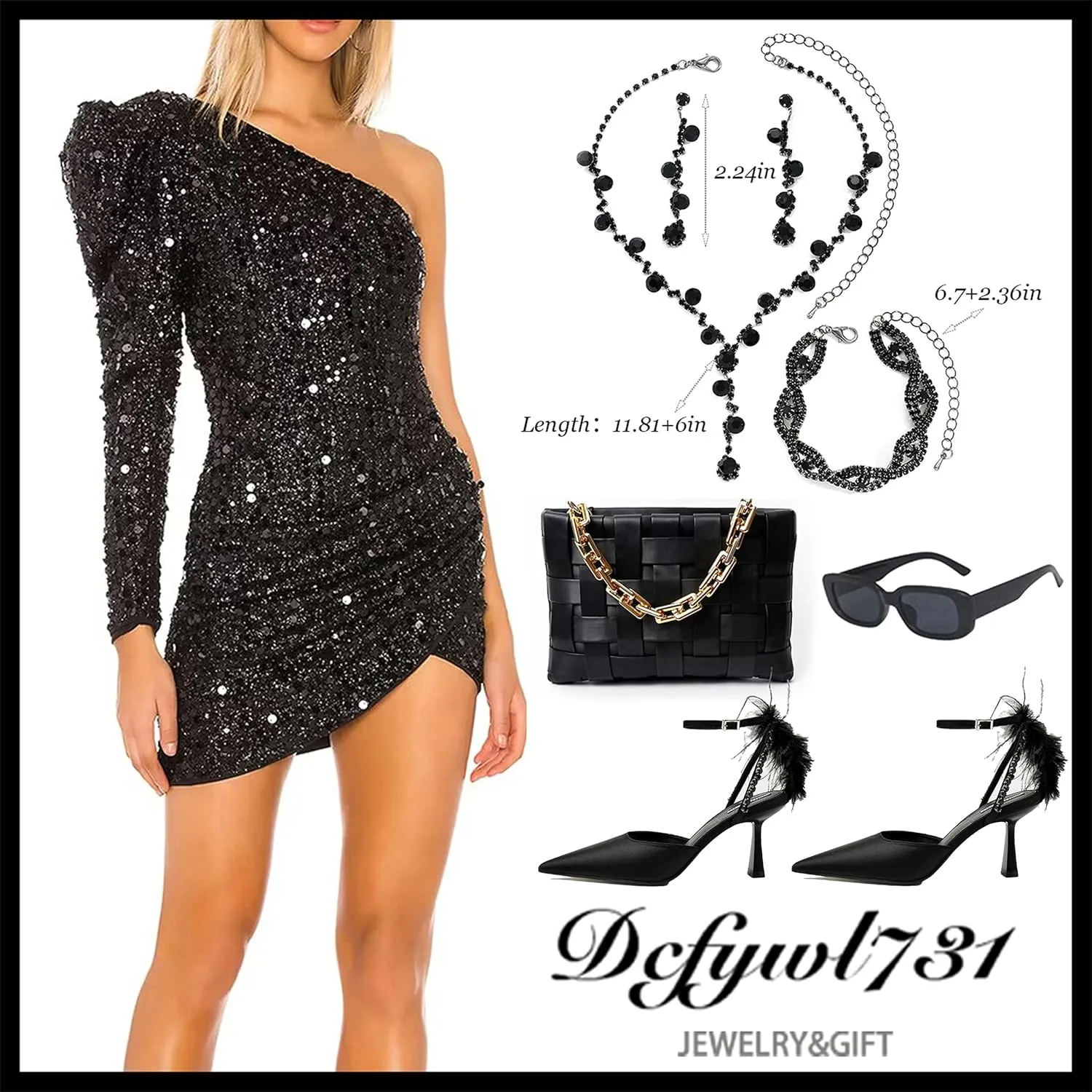 Dcfywl731 Silver Prom Jewelry Set Rhinestone Bridal Wedding Jewelry Sets for Brides Bridesmaid Formal Costume Jewelry Accessories for Wedding Prom Dresses 2025