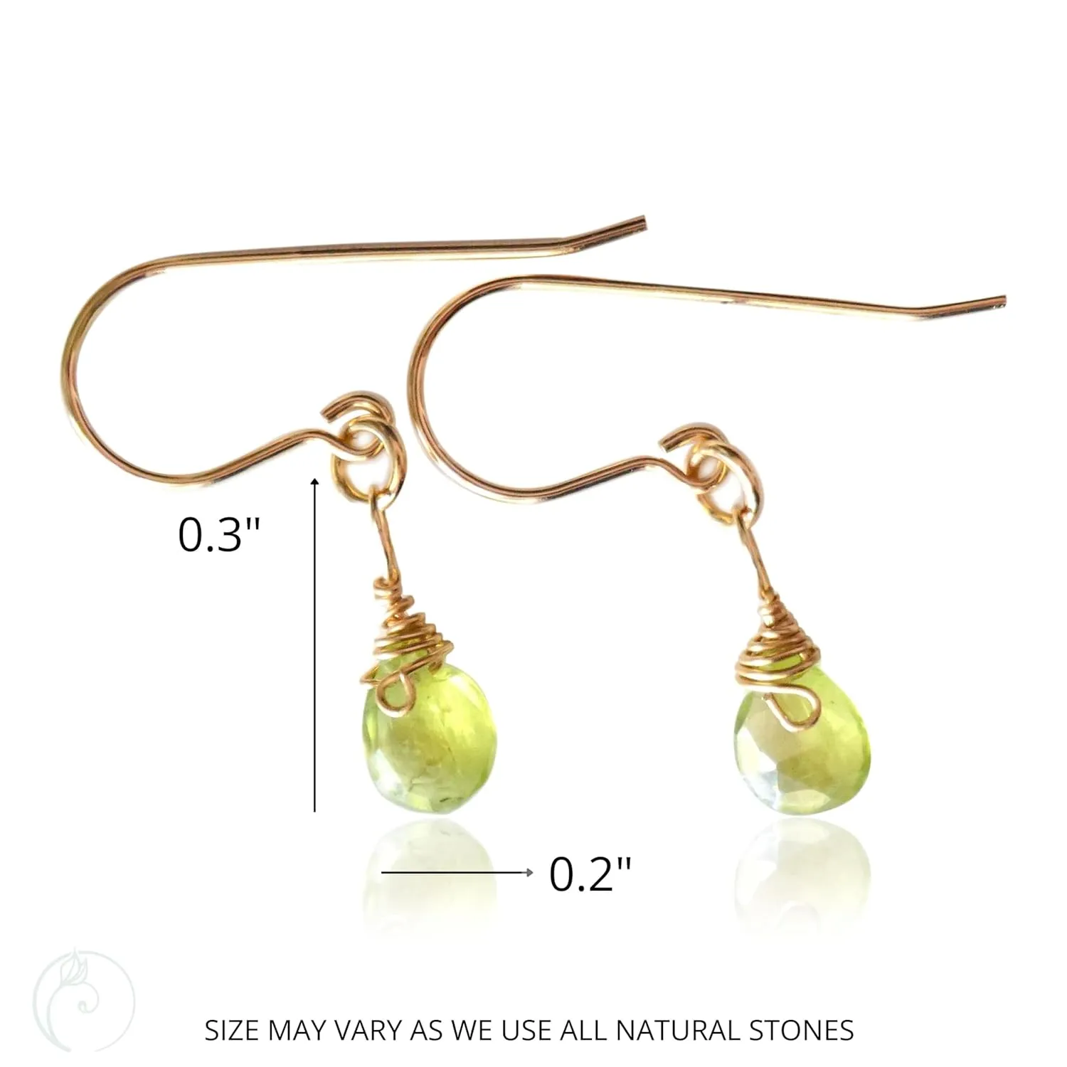 Designs by Nature Gems - Genuine Peridot Earrings - Hypoallergenic Gold Filled Earrings - Natural August Birthstone Jewelry - August Gift Jewelry - Handmade Raw Gemstone Jewelry