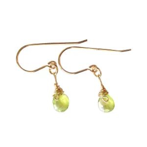 Designs by Nature Gems - Genuine Peridot Earrings - Hypoallergenic Gold Filled Earrings - Natural August Birthstone Jewelry - August Gift Jewelry - Handmade Raw Gemstone Jewelry