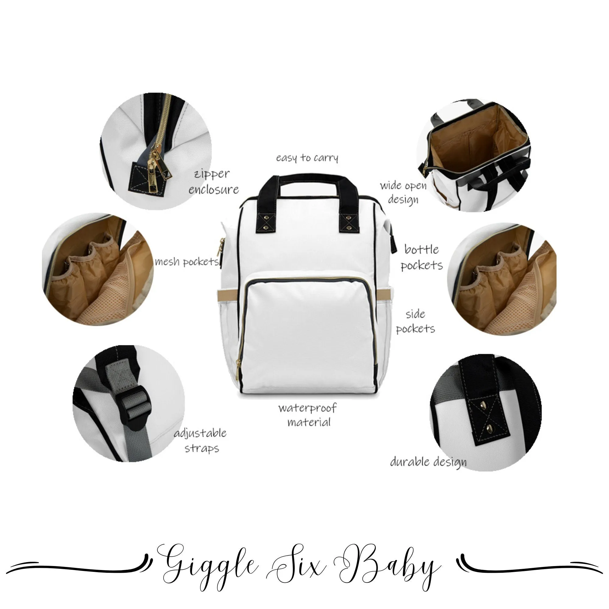 DIAPER BAG BACKPACK - PERSONALIZED WILDFLOWER BUTTERFLY