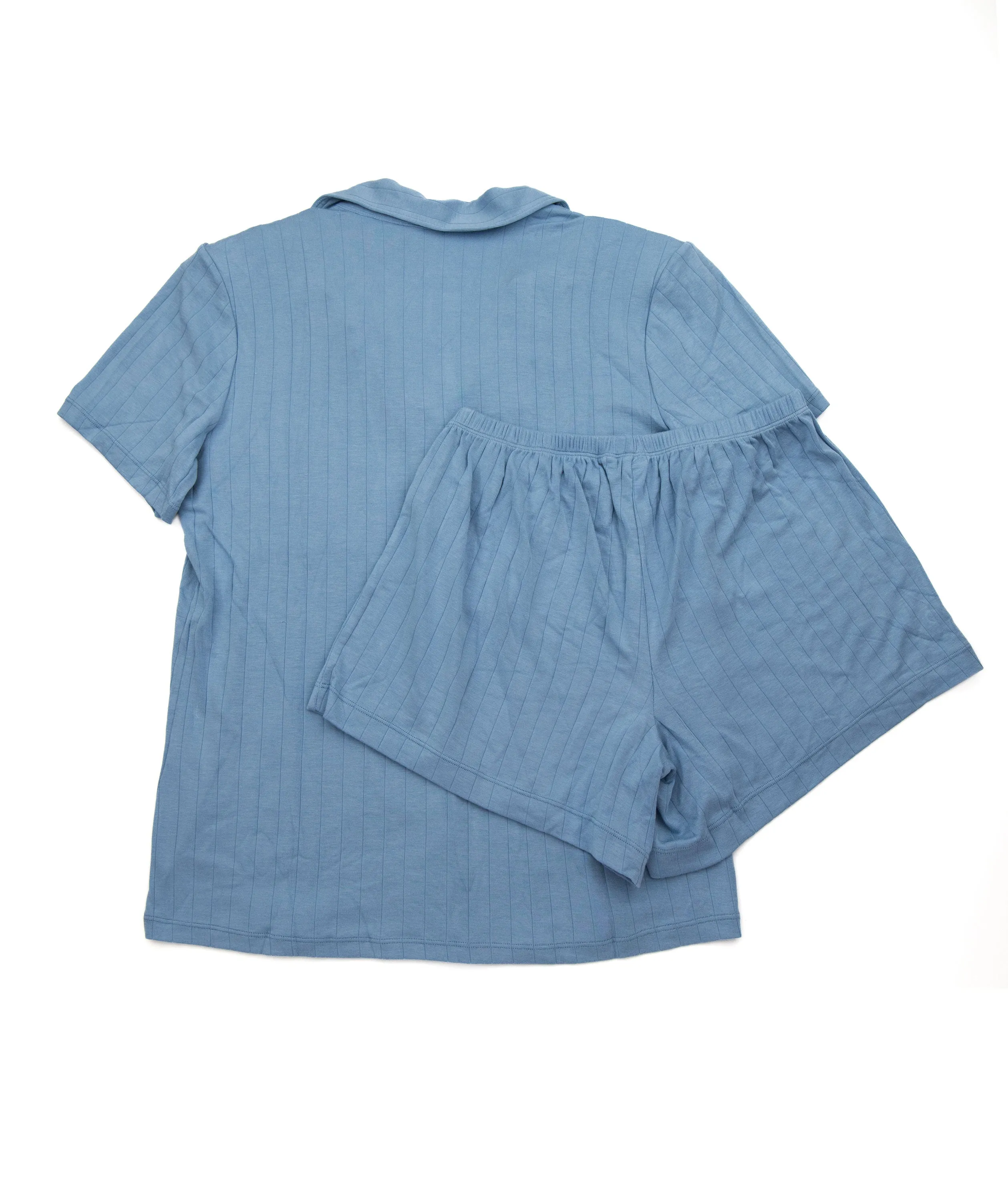 Eberjey Women Gisele Rib Relaxed Short PJ Set Wedgewood Blue