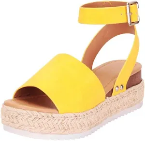 Eduavar Platform Sandals Women Dressy, Sandals for Women Dressy Summer Open Toe Sandals Comfortable Wedge Sandals Shoes